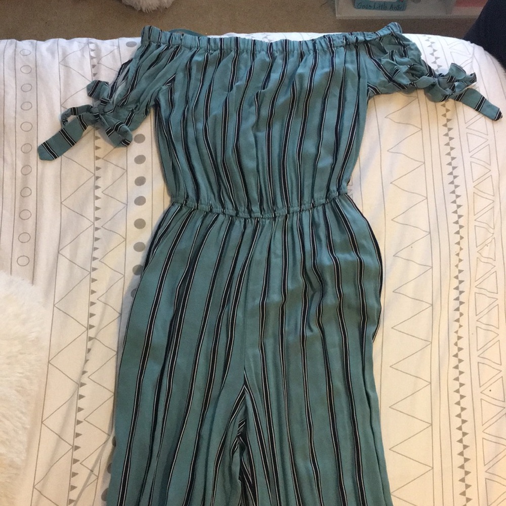 • off the shoulder pants romper •